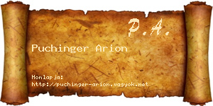 Puchinger Arion névjegykártya